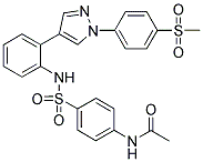N-[4-(((2-(1-(4-(METHYLSULPHONYL)PHENYL)-1H-PYRAZOL-4-YL)PHENYL)AMINO)SULPHONYL)PHENYL]ACETAMIDE 结构式