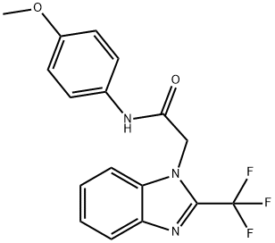 N-(4-METHOXYPHENYL)-2-[2-(TRIFLUOROMETHYL)-1H-1,3-BENZIMIDAZOL-1-YL]ACETAMIDE 结构式