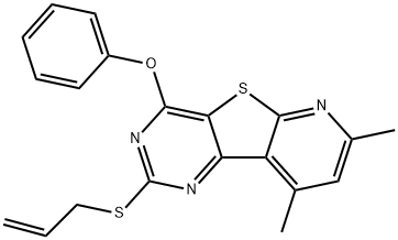 2-(ALLYLSULFANYL)-7,9-DIMETHYL-4-PHENOXYPYRIDO[3',2':4,5]THIENO[3,2-D]PYRIMIDINE 结构式