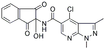 4-CHLORO-N-(2-HYDROXY-1,3-DIOXO-2,3-DIHYDRO-1H-INDEN-2-YL)-1,3-DIMETHYL-1H-PYRAZOLO[3,4-B]PYRIDINE-5-CARBOXAMIDE 结构式