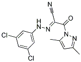 2-[(E)-2-(3,5-DICHLOROPHENYL)HYDRAZONO]-3-(3,5-DIMETHYL-1H-PYRAZOL-1-YL)-3-OXOPROPANENITRILE 结构式