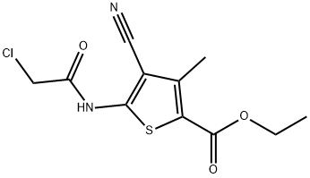 5-[(氯乙酰基)氨基]-4-氰基-3-甲基噻吩-2-甲酸乙酯 结构式