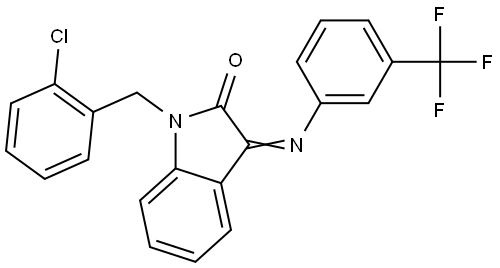 1-(2-Chlorobenzyl)-3-([3-(trifluoromethyl)phenyl]imino)-1,3-dihydro-2H-indol-2-one 结构式