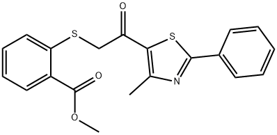 METHYL 2-([2-(4-METHYL-2-PHENYL-1,3-THIAZOL-5-YL)-2-OXOETHYL]SULFANYL)BENZENECARBOXYLATE 结构式