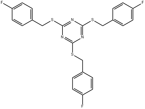 2,4,6-Tris[(4-fluorobenzyl)sulfanyl]-1,3,5-triazine 结构式