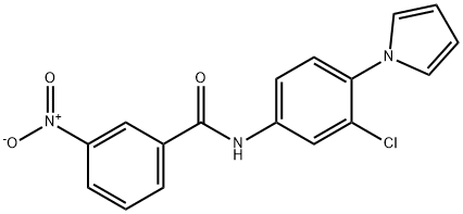 N-[3-CHLORO-4-(1H-PYRROL-1-YL)PHENYL]-3-NITROBENZENECARBOXAMIDE 结构式