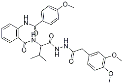 N-(1-(2-(2-(3,4-DIMETHOXYPHENYL)ACETYL)HYDRAZINYL)-3-METHYL-1-OXOBUTAN-2-YL)-2-(4-METHOXYBENZAMIDO)BENZAMIDE 结构式