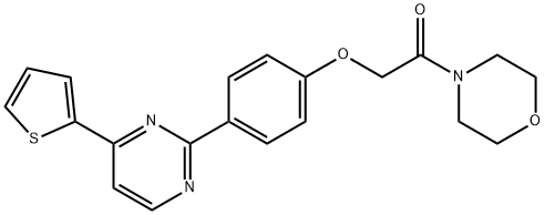 1-MORPHOLINO-2-(4-[4-(2-THIENYL)-2-PYRIMIDINYL]PHENOXY)-1-ETHANONE 结构式