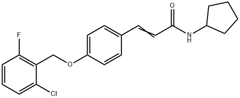 (E)-3-(4-[(2-CHLORO-6-FLUOROBENZYL)OXY]PHENYL)-N-CYCLOPENTYL-2-PROPENAMIDE 结构式