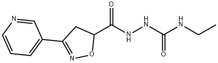 N-Ethyl-2-([3-(3-pyridinyl)-4,5-dihydro-5-isoxazolyl]carbonyl)-1-hydrazinecarboxamide 结构式