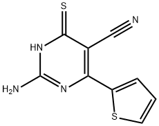 2-AMINO-4-SULFANYL-6-(2-THIENYL)-5-PYRIMIDINECARBONITRILE 结构式