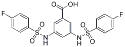3,5-BIS-(4-FLUORO-BENZENESULFONYLAMINO)-BENZOIC ACID 结构式