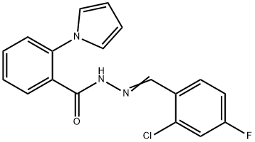 N'-[(Z)-(2-CHLORO-4-FLUOROPHENYL)METHYLIDENE]-2-(1H-PYRROL-1-YL)BENZENECARBOHYDRAZIDE 结构式