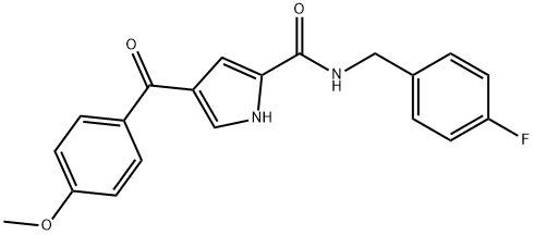N-(4-FLUOROBENZYL)-4-(4-METHOXYBENZOYL)-1H-PYRROLE-2-CARBOXAMIDE 结构式