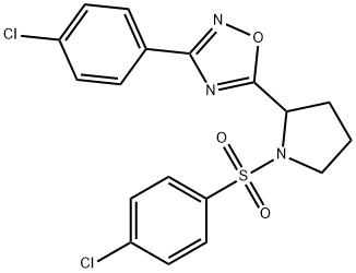 3-(4-CHLOROPHENYL)-5-(1-[(4-CHLOROPHENYL)SULFONYL]-2-PYRROLIDINYL)-1,2,4-OXADIAZOLE 结构式