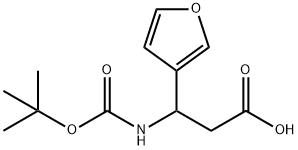 3-((叔丁氧羰基)氨基)-3-(呋喃-3-基)丙酸 结构式
