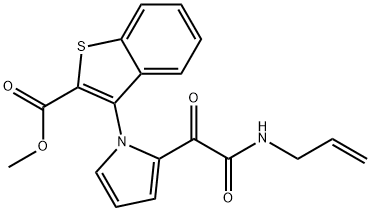 METHYL 3-(2-[2-(ALLYLAMINO)-2-OXOACETYL]-1H-PYRROL-1-YL)-1-BENZOTHIOPHENE-2-CARBOXYLATE 结构式