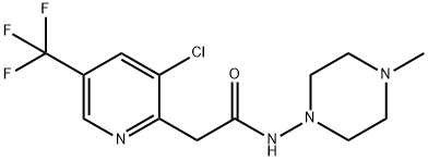 2-[3-CHLORO-5-(TRIFLUOROMETHYL)-2-PYRIDINYL]-N-(4-METHYLPIPERAZINO)ACETAMIDE 结构式