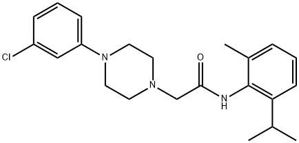 2-[4-(3-CHLOROPHENYL)PIPERAZINO]-N-(2-ISOPROPYL-6-METHYLPHENYL)ACETAMIDE 结构式