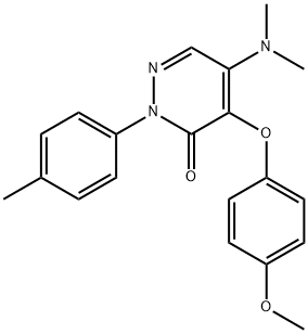5-(DIMETHYLAMINO)-4-(4-METHOXYPHENOXY)-2-(4-METHYLPHENYL)-3(2H)-PYRIDAZINONE 结构式