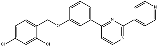 2,4-DICHLOROBENZYL 3-[2-(4-PYRIDINYL)-4-PYRIMIDINYL]PHENYL ETHER 结构式