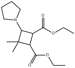 DIETHYL 3,3-DIMETHYL-4-(1-PYRROLIDINYL)-1,2-CYCLOBUTANEDICARBOXYLATE 结构式