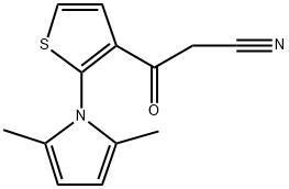 3-[2-(2,5-DIMETHYL-1H-PYRROL-1-YL)-3-THIENYL]-3-OXOPROPANENITRILE 结构式