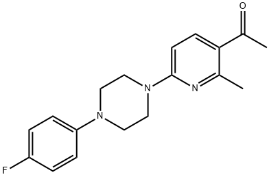 1-(6-[4-(4-FLUOROPHENYL)PIPERAZINO]-2-METHYL-3-PYRIDINYL)-1-ETHANONE 结构式