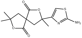 3-(2-AMINO-1,3-THIAZOL-4-YL)-3,8,8-TRIMETHYL-2,7-DIOXASPIRO[4.4]NONANE-1,6-DIONE 结构式