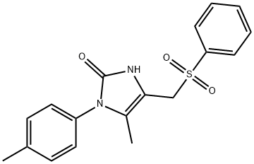 5-Methyl-1-(4-methylphenyl)-4-[(phenylsulfonyl)methyl]-1,3-dihydro-2H-imidazol-2-one 结构式