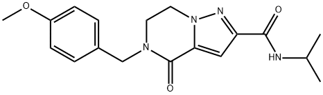 N-ISOPROPYL-5-(4-METHOXYBENZYL)-4-OXO-4,5,6,7-TETRAHYDROPYRAZOLO[1,5-A]PYRAZINE-2-CARBOXAMIDE 结构式