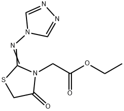 Ethyl 2-[4-oxo-2-(4H-1,2,4-triazol-4-ylimino)-1,3-thiazolan-3-yl]acetate 结构式