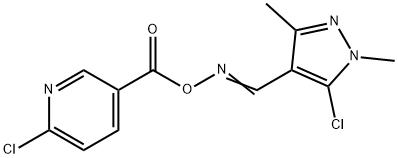 2-CHLORO-5-[(([(E)-(5-CHLORO-1,3-DIMETHYL-1H-PYRAZOL-4-YL)METHYLIDENE]AMINO)OXY)CARBONYL]PYRIDINE 结构式