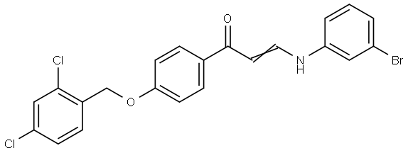 (E)-3-(3-Bromoanilino)-1-(4-[(2,4-dichlorobenzyl)oxy]phenyl)-2-propen-1-one 结构式