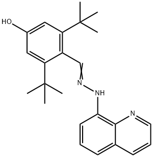 2,6-DI(TERT-BUTYL)-4-HYDROXYBENZENECARBALDEHYDE N-(8-QUINOLINYL)HYDRAZONE 结构式