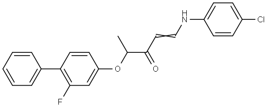 (E)-1-(4-Chloroanilino)-4-[(2-fluoro[1,1'-biphenyl]-4-yl)oxy]-1-penten-3-one 结构式