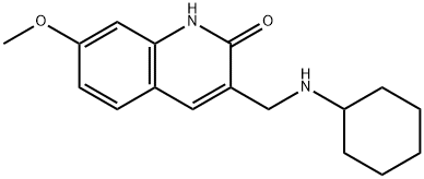 3-CYCLOHEXYLAMINOMETHYL-7-METHOXY-1H-QUINOLIN-2-ONE 结构式