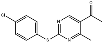 1-(2-[(4-CHLOROPHENYL)SULFANYL]-4-METHYL-5-PYRIMIDINYL)-1-ETHANONE 结构式