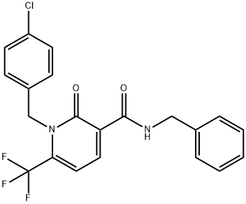 N-Benzyl-1-(4-chlorobenzyl)-2-oxo-6-(trifluoromethyl)-1,2-dihydro-3-pyridinecarboxamide 结构式