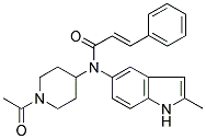 N-(1-ACETYLPIPERIDIN-4-YL)-N-(2-METHYL-1H-INDOL-5-YL)-3-PHENYL-(2E)-PROPENAMIDE 结构式