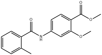 METHYL 2-METHOXY-4-[(2-METHYLBENZOYL)AMINO]BENZENECARBOXYLATE 结构式