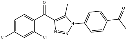 1-(4-[4-(2,4-DICHLOROBENZOYL)-5-METHYL-1H-1,2,3-TRIAZOL-1-YL]PHENYL)-1-ETHANONE 结构式