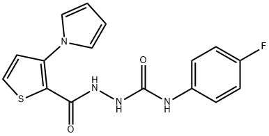 N-(4-FLUOROPHENYL)-2-([3-(1H-PYRROL-1-YL)-2-THIENYL]CARBONYL)-1-HYDRAZINECARBOXAMIDE