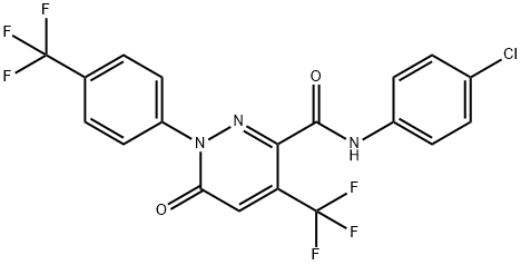 N-(4-Chlorophenyl)-6-oxo-4-(trifluoromethyl)-1-[4-(trifluoromethyl)phenyl]-1,6-dihydro-3-pyridazinecarboxamide 结构式