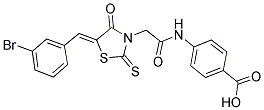 4-(([(5Z)-5-(3-Bromobenzylidene)-4-oxo-2-thioxo-1,3-thiazolidin-3-yl]acetyl)amino)benzoic acid 结构式