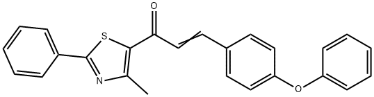 (E)-1-(4-甲基-2-苯基噻唑-5-基)-3-(4-苯氧基苯基)丙-2-烯-1-酮 结构式