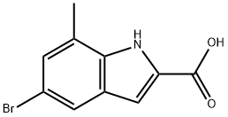 5-溴-7-甲基吲哚-2-甲酸 结构式