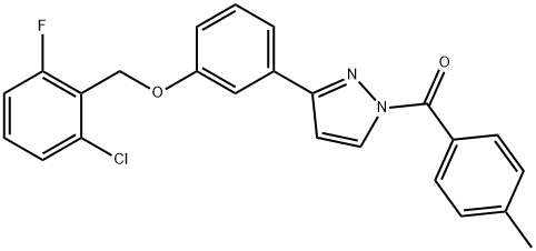 (3-(3-[(2-CHLORO-6-FLUOROBENZYL)OXY]PHENYL)-1H-PYRAZOL-1-YL)(4-METHYLPHENYL)METHANONE 结构式