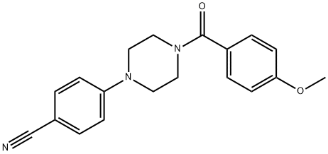 4-(4-(4-甲氧基苯甲酰基)哌嗪-1-基)苯甲腈 结构式