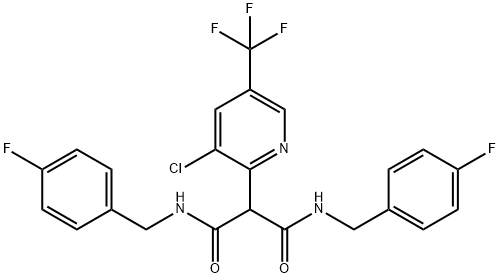 2-[3-CHLORO-5-(TRIFLUOROMETHYL)-2-PYRIDINYL]-N1,N3-BIS(4-FLUOROBENZYL)MALONAMIDE 结构式